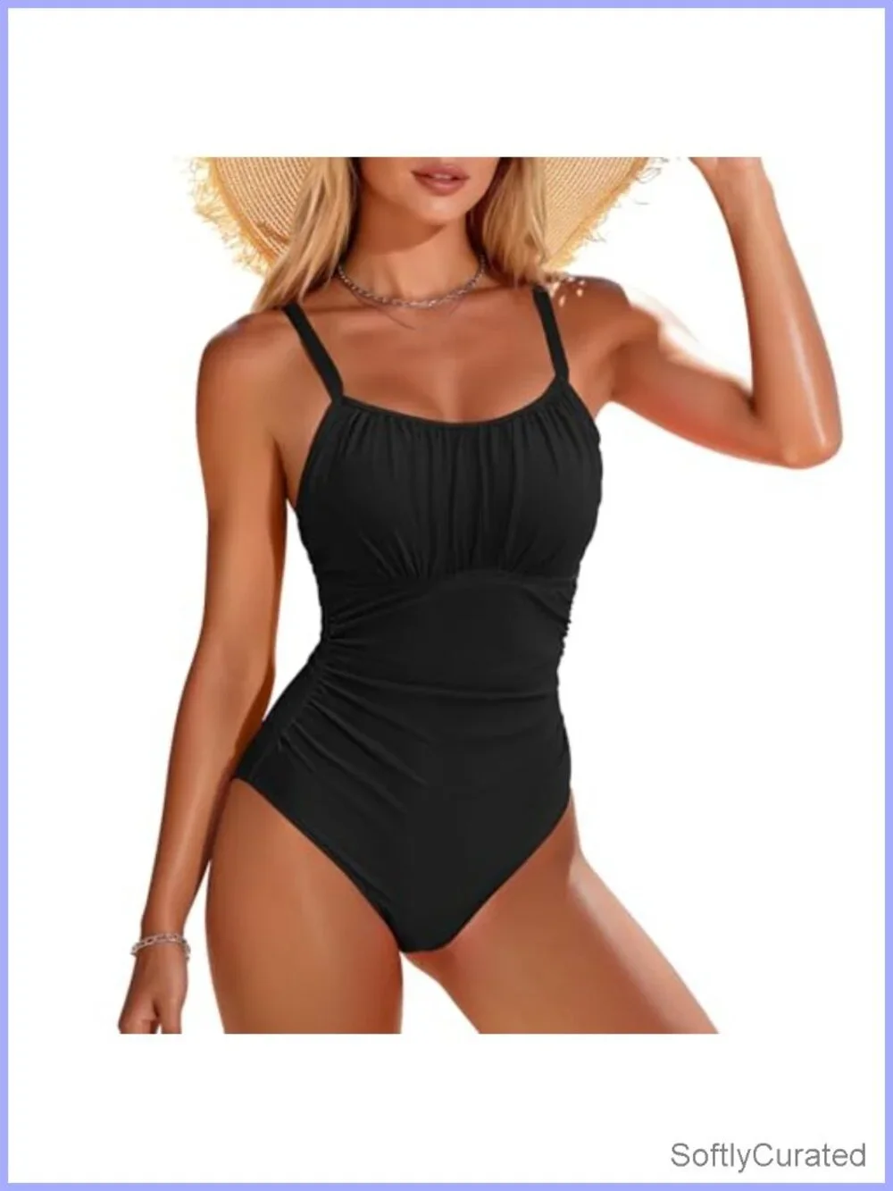 Plus Size One Piece Swimsuits Tummy Control Ruched Bathing Suits Full Coverage